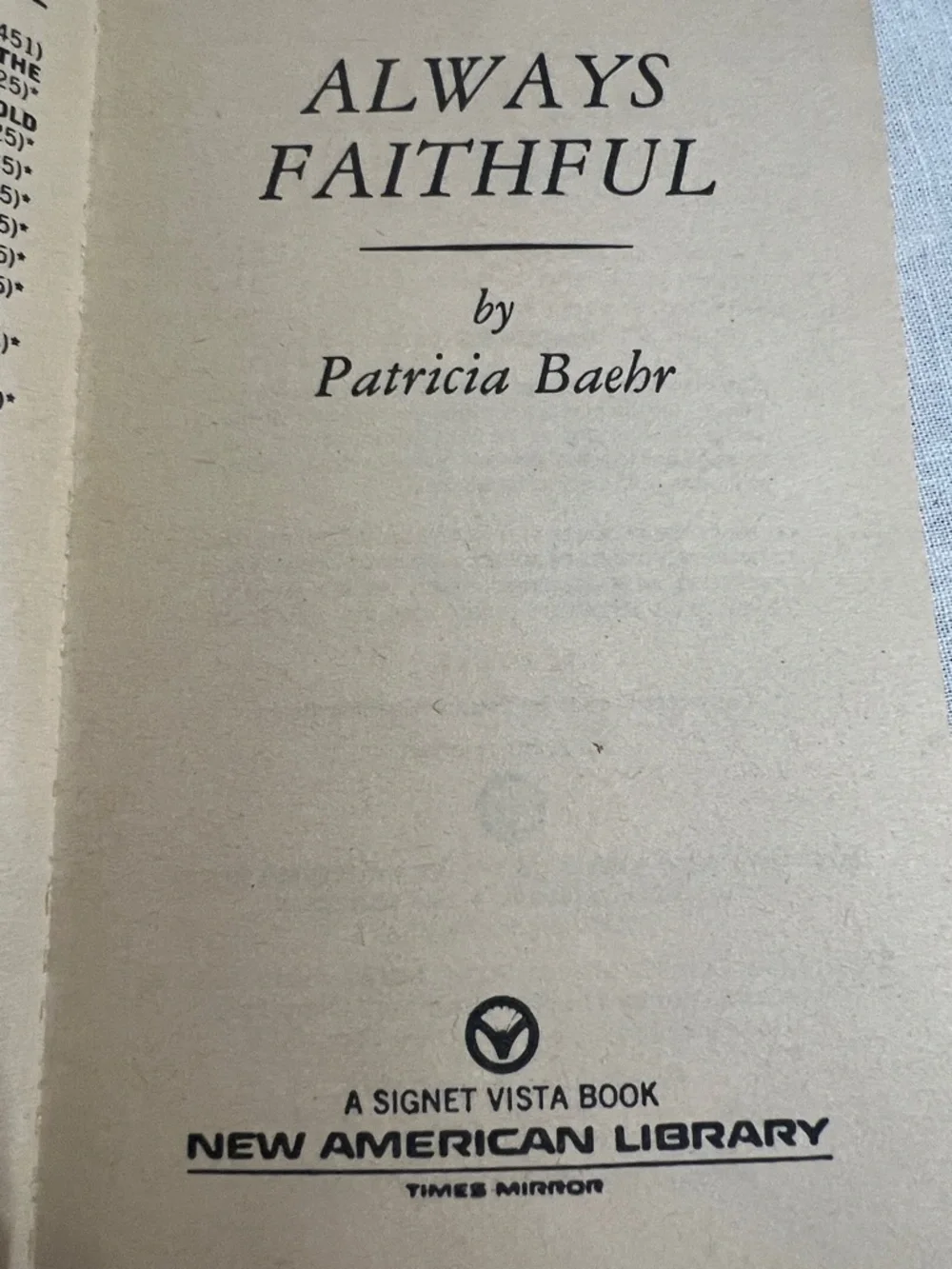 🌞 Always Faithful by Patricia Baehr - Rare Vintage 80s Teen Romance Paperback